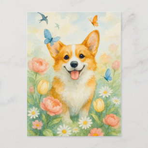 Niedlich Corgi Welsh Corgi Queen Postcard Postkarte