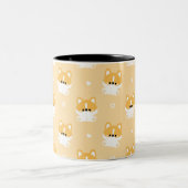 Niedlich Corgi Zweifarbige Tasse (Mittel)