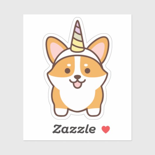 Niedlich Corgicorn Aufkleber (Blatt)