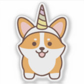 Niedlich Corgicorn Aufkleber (Vorderseite)