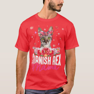 Niedlich Cornish Re Mama Blume Bandana Cat Lover M T-Shirt