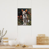Niedlich Cornish Rex Cat Art Print Poster (Küche)