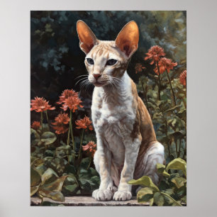 Niedlich Cornish Rex Cat Art Print Poster