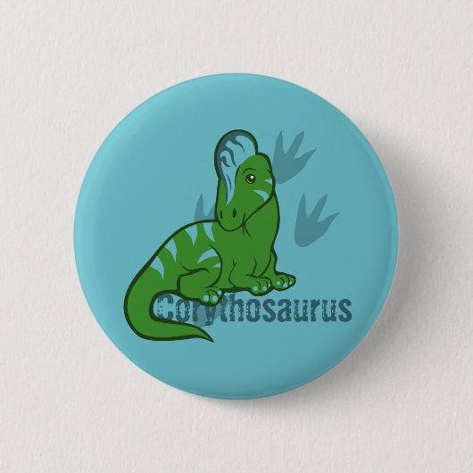 Niedlich Corythosaurus Button (Vorderseite)