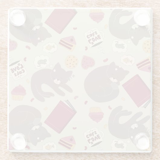 Niedlich Cosy Cat Lovers Collage Glasuntersetzer (Rückseite)