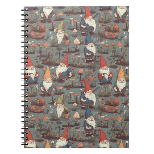 Niedlich CotgageCore Gnome Garden Spiral Notebook Notizblock (Vorderseite)