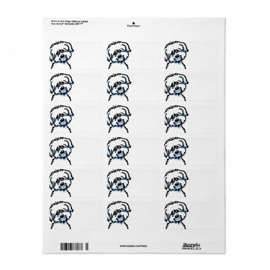 Niedlich Coton de Tulear Adressaufkleber (Vorne)