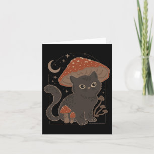Niedlich Cottagcore Cat Pilz Hat Vintag Grunge Ae Karte