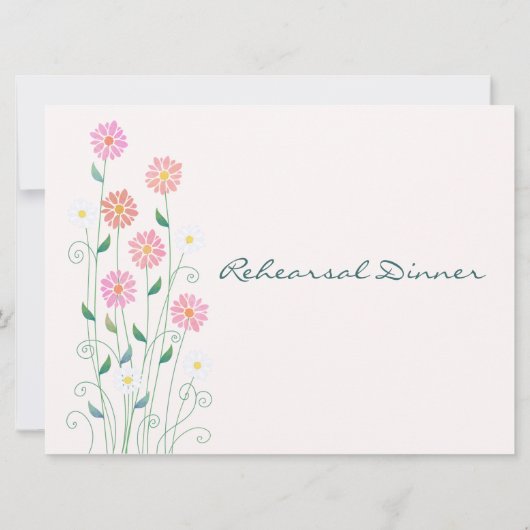 Niedlich Country Daisis Probe Abendessen Einladung (Rückseite)