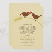 Niedlich Country Love Birds 70. Hochzeitstag Einladung (Vorne/Hinten)