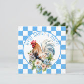 Niedlich Country Rooster Liebhaber Einladung (Stehend Vorderseite)