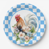 Niedlich Country Rooster Liebhaber Pappteller (Vorderseite)