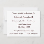 Niedlich Country Style Gingham Dog Babydusche Einladung (Rückseite)