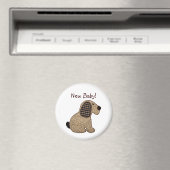 Niedlich Country Style Gingham Dog New Baby Magnet (In Situ (Geschirrspüler))