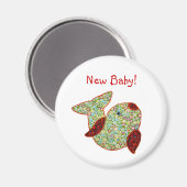 Niedlich Country Style Patchwork Goldfish New Baby Magnet (Vorderseite/Rückseite)
