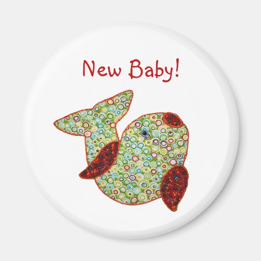 Niedlich Country Style Patchwork Goldfish New Baby Magnet (Vorne)