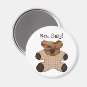 Niedlich Country Style Teddy Bear New Baby Magnet (Vorderseite/Rückseite)