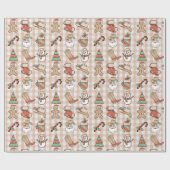 Niedlich Country Western Cowboy Gingham Weihnachte Geschenkpapier (Flach)