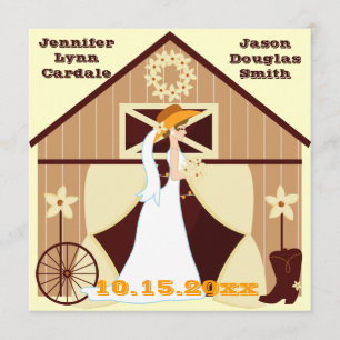 Niedlich Country Western Cowboy Hochzeitseinladung Einladung