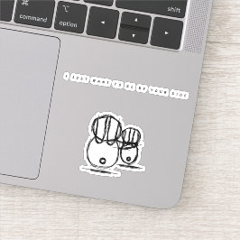 Niedlich Couple Bunny Vinyl Sticker