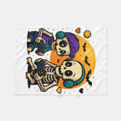 Niedlich Cousin Crew Skeleton Gamer Halloween Vide Fleecedecke (Vorderseite (Horizontal))