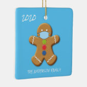 Niedlich Covid Gingerbread Mann Weihnachtsbaum Keramikornament (Rechts)