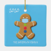 Niedlich Covid Gingerbread Mann Weihnachtsbaum Keramikornament (Rückseite)