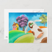 NIEDLICH COW FACE Gordon Bruce art Postkarte (Vorne/Hinten)