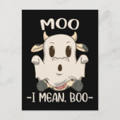 Niedlich Cow Moo Halloween Ghost Boo Postkarte (Vorderseite)