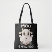 Niedlich Cow Moo Halloween Ghost Boo Tasche (Vorderseite)