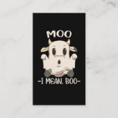 Niedlich Cow Moo Halloween Ghost Boo Visitenkarte (Vorderseite)