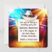 Niedlich Cowboy First Rodeo Geburtstag Einladung (Rückseite)