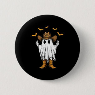 Niedlich Cowboy Ghost Sheriff Peace Funny Hallowee Button