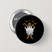 Niedlich Cowboy Ghost Sheriff Peace Funny Hallowee Button (Vorne & Hinten)