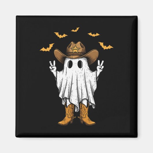 Niedlich Cowboy Ghost Sheriff Peace Funny Hallowee Magnet (Vorne)