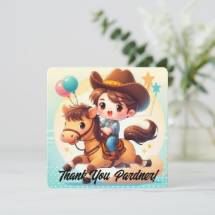 Niedlich Cowboy & Horse Danke zum Geburtstag