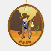Niedlich Cowboy Kids Name Personalisiert Weihnacht Keramik Ornament (Links)