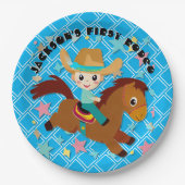 Niedlich Cowboy Rodeo Western Geburtstag Pappteller (Vorderseite)