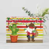 Niedlich Cowboy Santa und Kaktus Weihnachten im Sü (Stehend Vorderseite)