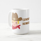 Niedlich Cowboy Sheriff Star Hut personalisierte M Kaffeetasse (Vorderseite Links)