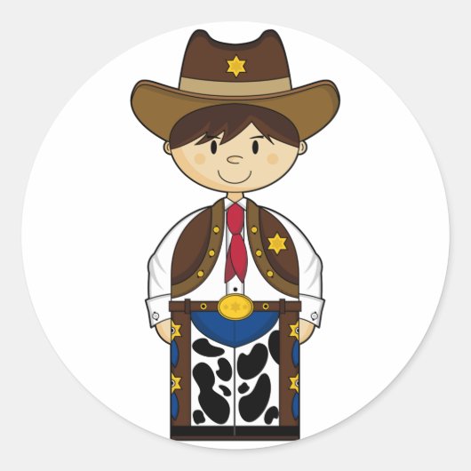 Niedlich Cowboy Sheriff Sticker (Vorderseite)