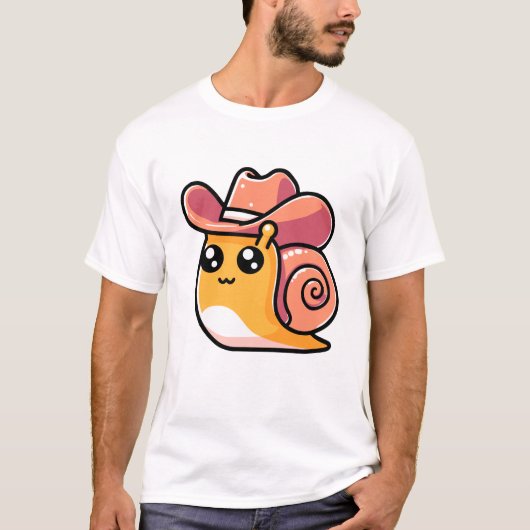 Niedlich Cowboy Snail T-Shirt (Vorderseite)