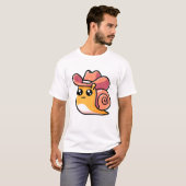 Niedlich Cowboy Snail T-Shirt (Vorne ganz)