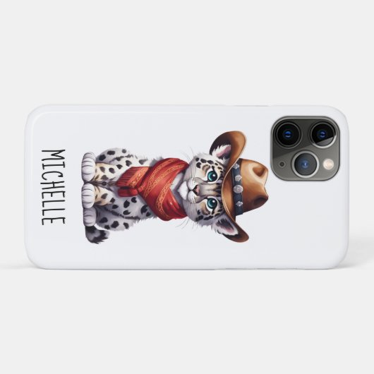 Niedlich Cowboy Snow Leopard Name Case-Mate iPhone Hülle (Rückseite (Horizontal))