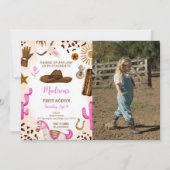 Niedlich Cowgirl Geburtstag Foto Einladung (Vorderseite)