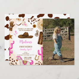 Niedlich Cowgirl Geburtstag Foto Einladung