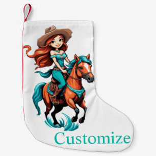 Niedlich Cowgirl Riding Pony Thunder_Cove Kleiner Weihnachtsstrumpf