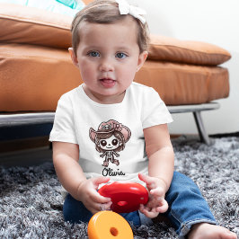 Niedlich, Cowgirl Skelett, Individuelle Name, Hall Kleinkind T-shirt