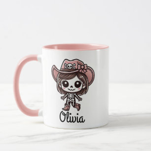 Niedlich, Cowgirl Skelett, Individuelle Name, Hall Tasse