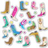 Niedlich Cowgirl Stiefel Sticker (Vorderseite)